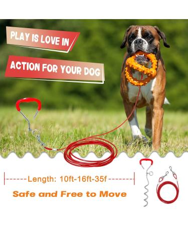 Super Floor Anchor Dog Leash | Earth Anchor & Skewers for Large Dogs | Red Spike for Beach Use - Buy Online on GoSupps.com