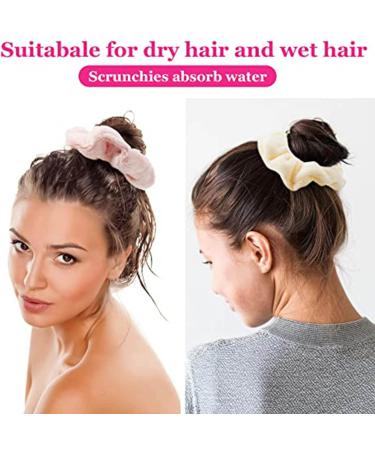 amangul Large Drying Scrunchies Hair Towel Scrunchies Ponytail Holder Hair Drying Scrunchies Microfiber Hair Ties For Wet Hair(Pink) - Buy Online on GoSupps.com