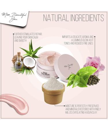 Pink Clay Mask for Blackheads and Pores - Pore Minimizer & Oil Control - Acne Treatment by Miss Beautiful You - Buy Online on GoSupps.com