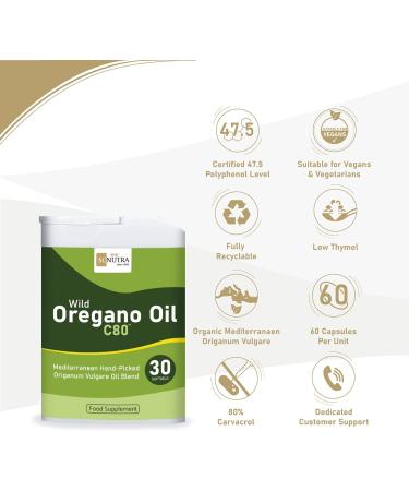 Wild Oregano Oil Softgels 60s - 80% Carvacrol, Low Thymol | Vegan Capsules - Buy Online on GoSupps.com