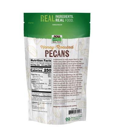 Now Foods Honey Roasted Pecans 8 oz - Real Food, Healthy Snack - Buy Online on GoSupps.com