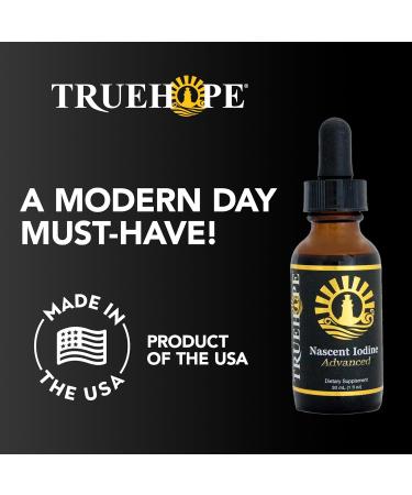 Truehope Pure Nascent Iodine Liquid Supplement - Potent Tincture Fast-Absorbing No Fillers Binders or Additives Pure Nascent Iodine Advanced 2% Drops 1 Fl Oz 30 ml - Buy Online on GoSupps.com