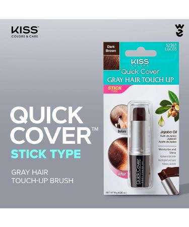 Kiss Quick Cover Gray Hair Touch Up Root Touch Up Moisturize and Shine Dark Brown Set - Brush & Stick Type - Buy Online on GoSupps.com