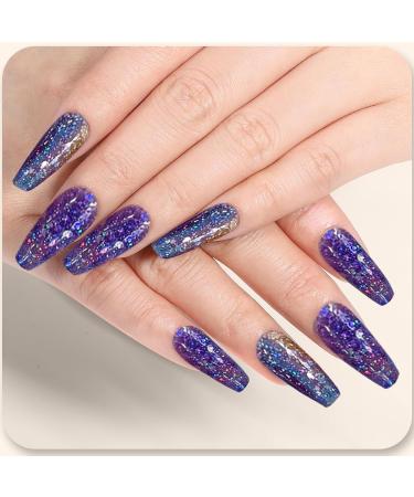 Gel Nail Strips Gel Nail Stickers - 20 Stickers Gel Nail Wraps Soft Self Upgrade Full-Cured Gel Nail Strips Adhesive Gel Nail Stickers Lasting for 15 Days Gel Nail Strips No Need UV/LED Lam(37-Blue) - Buy Online on GoSupps.com