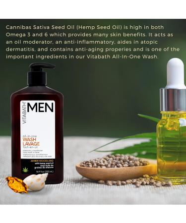Vitabath Men's Amber Woodland All-In-One Body Wash | Hydrating Cleanser Shampoo & Conditioner | Moisturizing Shower Gel for All Skin Types - 16.9 fl oz - Buy Online on GoSupps.com