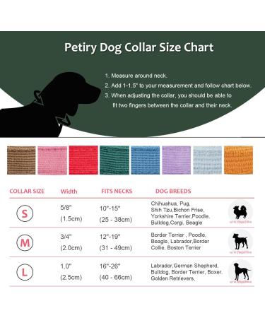 Petiry Soft Dog Collar with Safety Metal Buckle - Adjustable Velvet Corduroy Puppy Collar for Small Dogs | Forest Green | Neck 25-38cm S - Buy Online on GoSupps.com