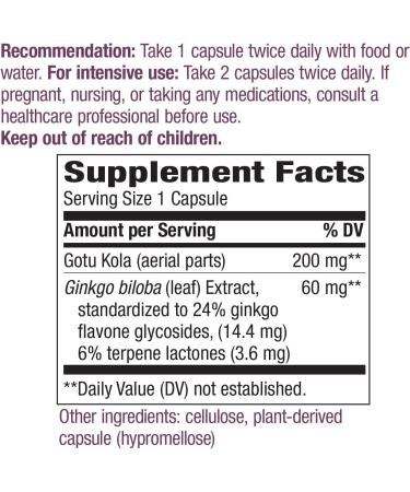Nature's Way Ginkgo Biloba 120 Vegan Capsules - Boost Memory & Focus - Buy Online on GoSupps.com