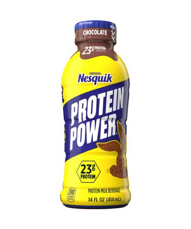 Nestle Nesquik Protein Plus Milk Plastic Bottles - (Chocolate), 14 Fl Oz (Pack of 12)