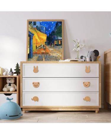 Namis 4 STK Cute Animal Cabinet Buttons for Kids - Durable Wooden Furniture Knobs for Children's Rooms with Screws - Perfect Gift Idea - Buy Online on GoSupps.com