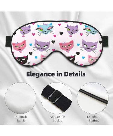 Cartoon Cat Print Soft Eye Mask for Sleep | Comfortable Sleep Mask for Travel Perfect for Men & Women - Buy Online on GoSupps.com