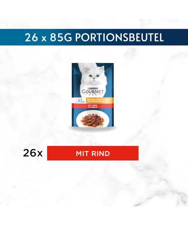 Gourmet PURINA GOURMET Perle Beef Cat Food - 26 Pack of Wet Food Strips (85g Each) - Premium International Shipping - Buy Online on GoSupps.com
