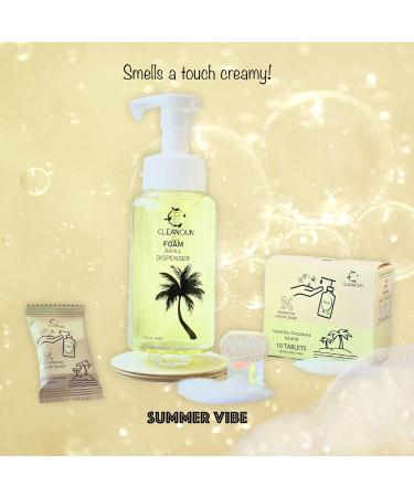 CLEANOUN Foaming Hand Soap Tablet Refills - 10 Pack | 100 fl oz | Vanilla Coconut Island | Eco-Friendly & Moisturizing - Buy Online on GoSupps.com