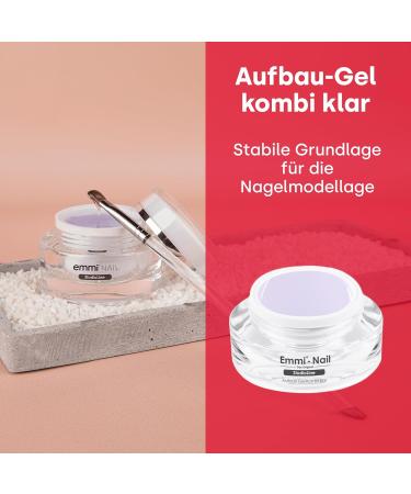 Emmi Nail Studioline Building Gel Kombi Clear - LED UV BauGel for Natural Nail Reinforcement - 15ml | Medium Viscosity & Self-Smoothing - Buy Online on GoSupps.com