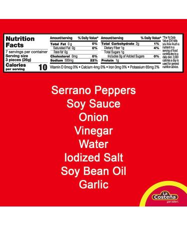 La Costea Toreados Serranos | Fire Roasted Whole Serrano Chile Peppers | 7.7 oz Can - Pack of 6 - Buy Online on GoSupps.com