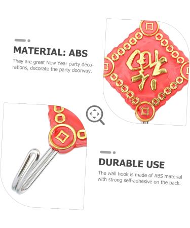 STOBAZA 2pcs Hook up Towel Hook Badroom Wall Hook Metal s Hooks Adhesive Hooks Chinese Style Chinese Knot 8x6cm Assorted Color - Buy Online on GoSupps.com