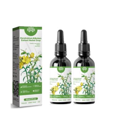 Caduola 30ml Clearbreath Dendrobium & Mullein Extract Herbal Lung Health Essence Powerful Lung Support & Cleanse & Respiratory Respiratory Drobium & Mullein Extract Herbal Drops (2 PCS)