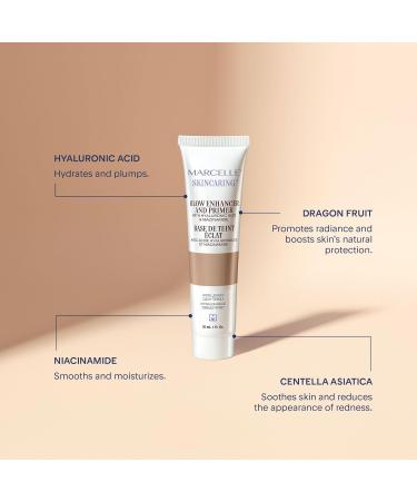 Marcelle Skincaring Glow Enhancer and Primer Illuminating & Hydrating Vegan Cruelty-Free Hypoallergenic Paraben-Free Fragrance-Free Mineral Oil-Free 30 mL - Buy Online on GoSupps.com