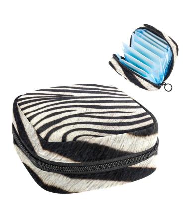 GIAPB Period Bag Sanitary Napkin Storage Bag Period Pouch Travel Makeup Bag Zebra Print Texture Color4127