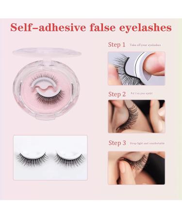 Fluffy Natural Look Reusable Self Adhesive False Eyelashes - Waterproof & Easy to Apply | No Glue Needed | Perfect Gift for Women & Girls - Buy Online on GoSupps.com