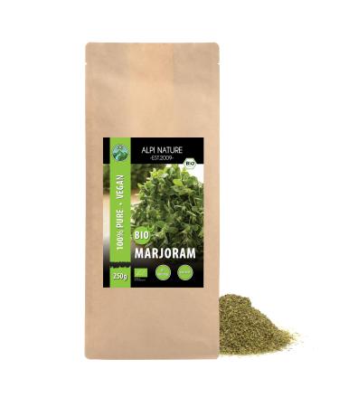 Organic marjoram rubbed (250g) dried marjoram from controlled organic cultivation gluten-free lactose-free laboratory-tested vegan 100% natural without additives (250 GR (8.8oz))
