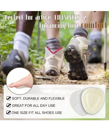 Tondiamo 20-Piece Metatarsal Felt Foot Pads - Ball of Foot Cushions for Women & Men - Heel Insoles for Pain Relief - 1/4 Inch Thick Off-White - Buy Online on GoSupps.com