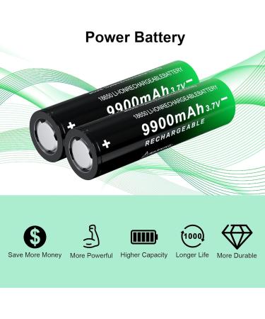18650 Rechargeable Battery 9900mAh Flat Top - 4 Pack | Long-Lasting 3.7V Batteries for Headlamps & LED Flashlights - Shipping Worldwide - Buy Online on GoSupps.com