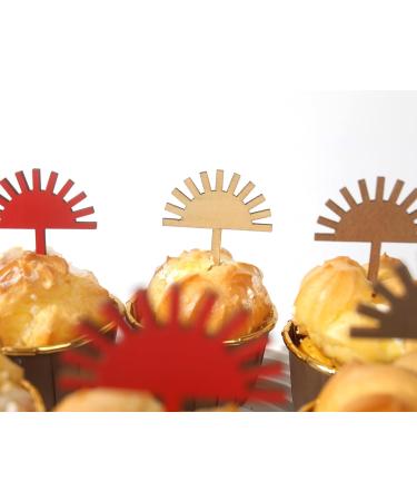BOOMPA Wooden Half Sun Cupcake Toppers First Trip Around The Sun Boho 1st Birthday Cupcake Toppers Sunshine Party Decor Sun Themed Birthday Cake Toppers Set Of 8 You Are My Sunshine Party Decor - Buy Online on GoSupps.com