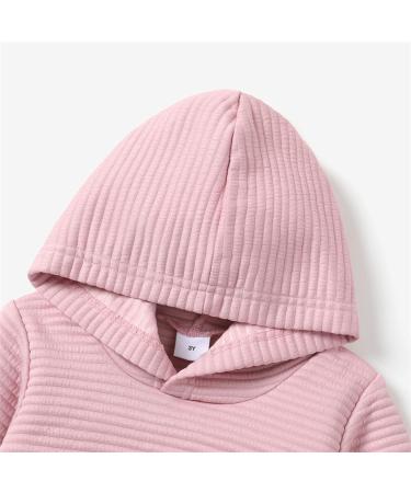PatPat Toddler Hoodie - Pink Textured Hooded Sweatshirt for 5-6 Year Old Boys and Girls - Buy Online on GoSupps.com