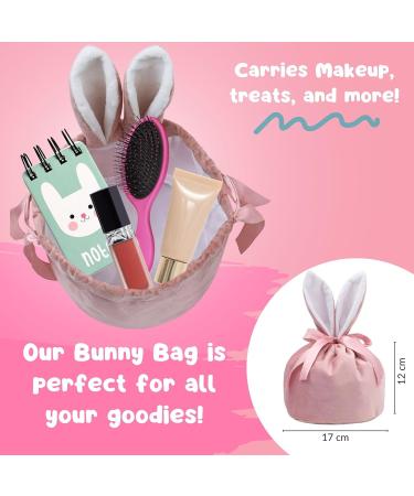 Exam Gifts - Pink Velvet Bag with Bunny Ears Including Lemon Meringue Pie Bath Dust Girls Bath Bombs x3 and Yellow Duck Soap Bath Set - Buy Online on GoSupps.com