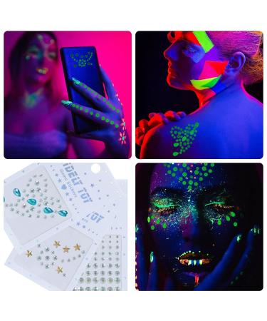 Glow in The Dark Face Jewels | Luminous Body Gems for Halloween Makeup | Rhinestone Stickers for Party & Festival - Buy Online on GoSupps.com