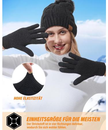 Baonuor Winter Gloves for Men & Women - Thermal Touchscreen Fleece Knitting Gloves for Outdoor Sports & Leisure - Black - Buy Online on GoSupps.com