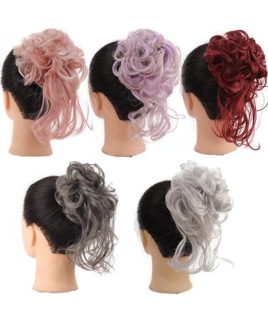 Hair Chignon Synthetic Curly Hair Bun Ponytail Hair Extensions Long Messy Curly Hair Bun with Elastic Band Women Hair Bun Headbands Messy Bun Hair Piece (Color : 0011) - Buy Online on GoSupps.com