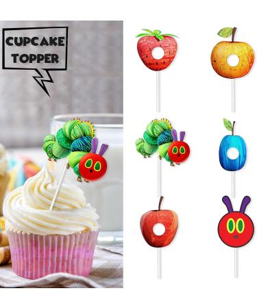 S-Cp-0005 Ice Cream Fruit Dessert Cupcake Topper Colorful Glitter Happy Birthday Sensory Pop Game Theme Decor Supplies Baby Shower Boys Girls Birthday Party Decorations - Buy Online on GoSupps.com