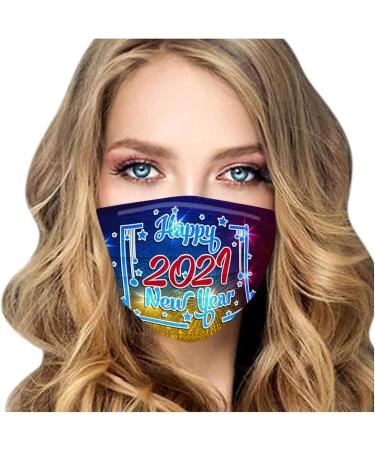 10PCS Disposable Face_Mask 2021 Happy New Year Printed Face_Masks 3 Layer Disposable Face_Masks with Nose Clip and Ear Loops 2021 Happy New Year Funny Cover_Mask - Buy Online on GoSupps.com