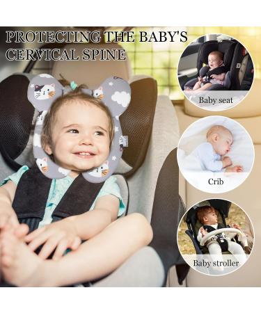 ZYFC Baby Travel Pillow - Infant Car Seat Head & Neck Support | Cute Cartoon Headrest for Pushchair, Stroller, Plane | Soft Newborn Sleeping Cushion - Buy Online on GoSupps.com