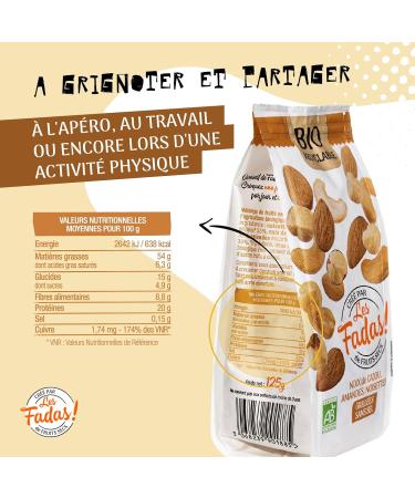 Les Fadas - Organic Salt Free Grilled Oilseed Mix 125g - Cashew Almonds Hazelnuts - 90975 - Buy Online on GoSupps.com