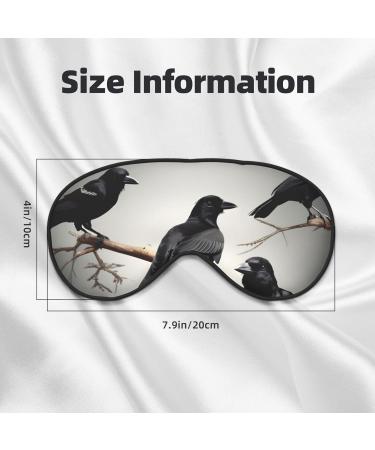 Black Crow Birds on a Branch Mask - Adjustable Soft Blindfold for Deep Sleep Relaxation & Travel - Buy Online on GoSupps.com