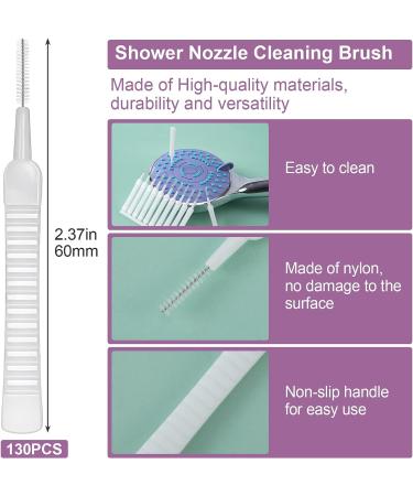 OIIKI 130pcs Anti-Clogging Nylon Shower Head Cleaning Brush - Ideal for Shower Nozzle, Pore Gap & Keyboard - Effective Cleaning Tool - Buy Online on GoSupps.com