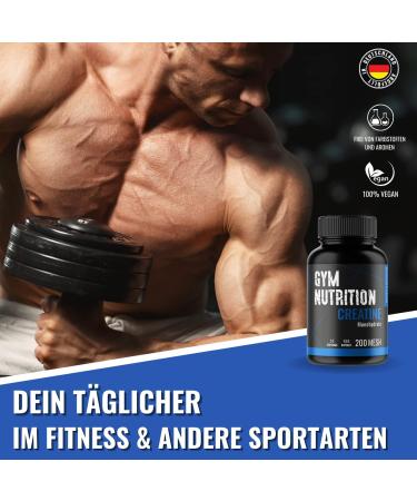 100% Pure Creatine Monohydrate Capsules - High Dose Vegan Creatine Caps 200 Mesh - Made in Germany | International Shipping - Buy Online on GoSupps.com