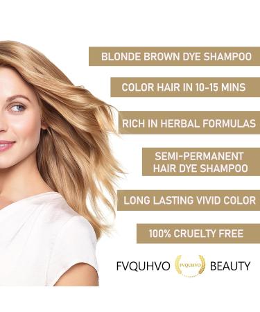 Blonde Brown Hair Color Shampoo 3 in 1 - Instant Natural Dye for Men & Women | Long Lasting Brown Color | Fast Results - Buy Online on GoSupps.com