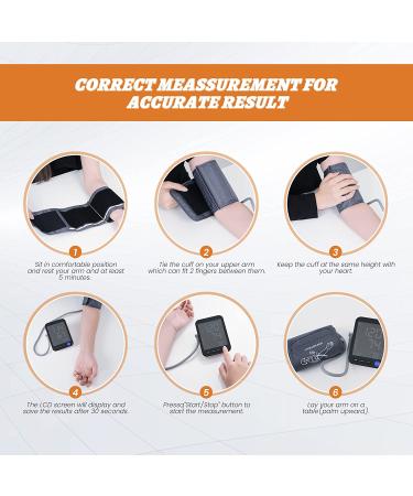 Automatic Blood Pressure Monitor with Extra Large Screen & Adjustable Cuff - 2 Users, 999 Sets Memory - LED Backlit Display - Includes Charging Cord (Black) - Buy Online on GoSupps.com