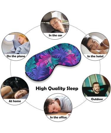 Neon Tropical Palm Leaf Sleep Mask - Adjustable Eye Cover for Sleeping & Travel - Buy Online on GoSupps.com