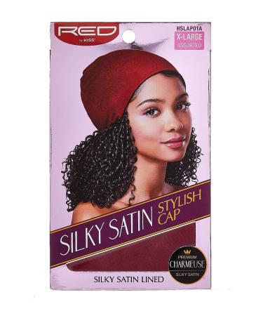 Red Silky Satin Lined Hair Cap Assorted