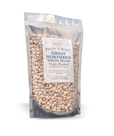 FOTS Great Northern Beans Dry- 2 Pounds, 3x Cleaned, All Natural, Vegan, Product Of USA, Perfect Replacement For Navy Or Cannellini Beans, Madras, Lentijas, Masoor Dal, Fruits Of The Spirit Brand