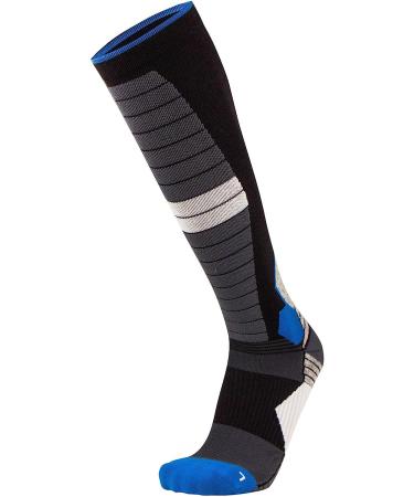 Merino Wool Compression Ski Socks - Thermal Warm Socks for Skiing & Snowboarding - OTC 1 Pair, Black/Blue, Medium - Buy Online on GoSupps.com