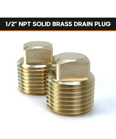 2 Pack 1/2 Inch NPT Solid Brass Boat Drain Plugs - Garboard Drain Plug for Most Boat Hulls - Buy Online on GoSupps.com