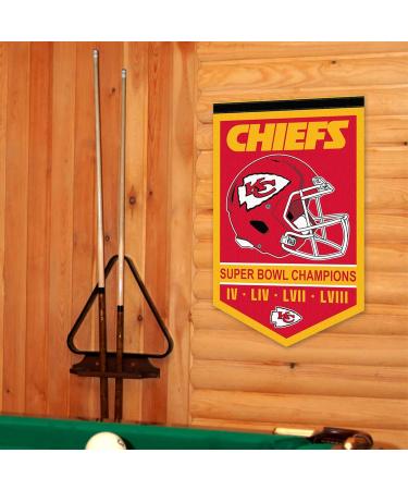 Kansas City Chiefs 4-Time Super Bowl Champions Banner Pennant - Shop Now for Authentic NFL Memorabilia - Buy Online on GoSupps.com
