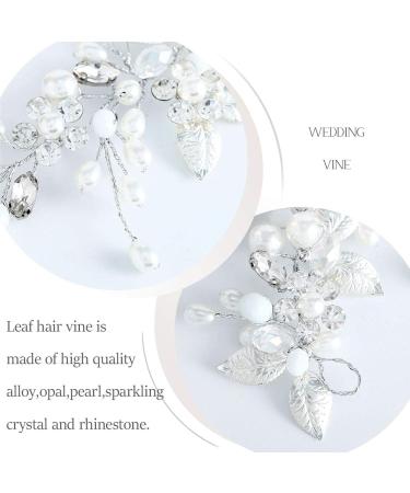 Elegant Bride Crystal Wedding Hair Needles & Vines | Stunning Flower Leaf Headdress Jewelry for Women & Girls - Buy Online on GoSupps.com