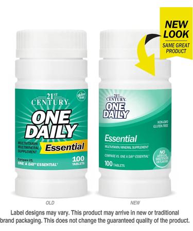 21st Century One Daily Essential Multivitamin - 100 Tablets for Optimal Health - Buy Online on GoSupps.com