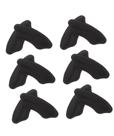 6 Pairs Back of Heel Protectors Cushion Grip Heel Blisters Pads Shoe Filler Heel Pads for Shoes That are Too Big Ankle Protector for Shoes 4d Gasket Invisible Knitted Fabric Black 9.5X3.5cm